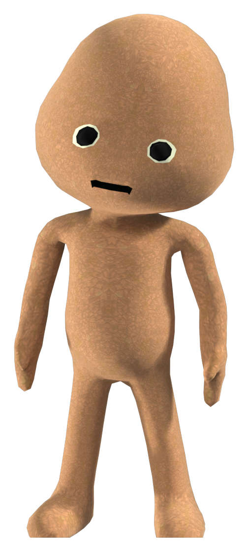 A derpy 3D ChumpLife character — a peach little guy